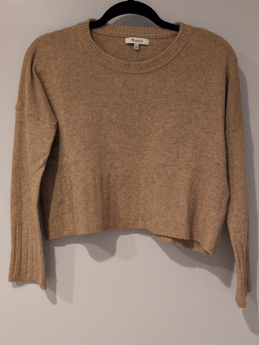 Madewell XXS Cropped Wide Brown Alpaca Blend Knit Sweater